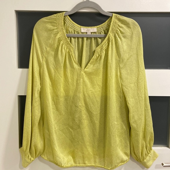 LOFT yellow blouse with pattern in size S. - Picture 1 of 7